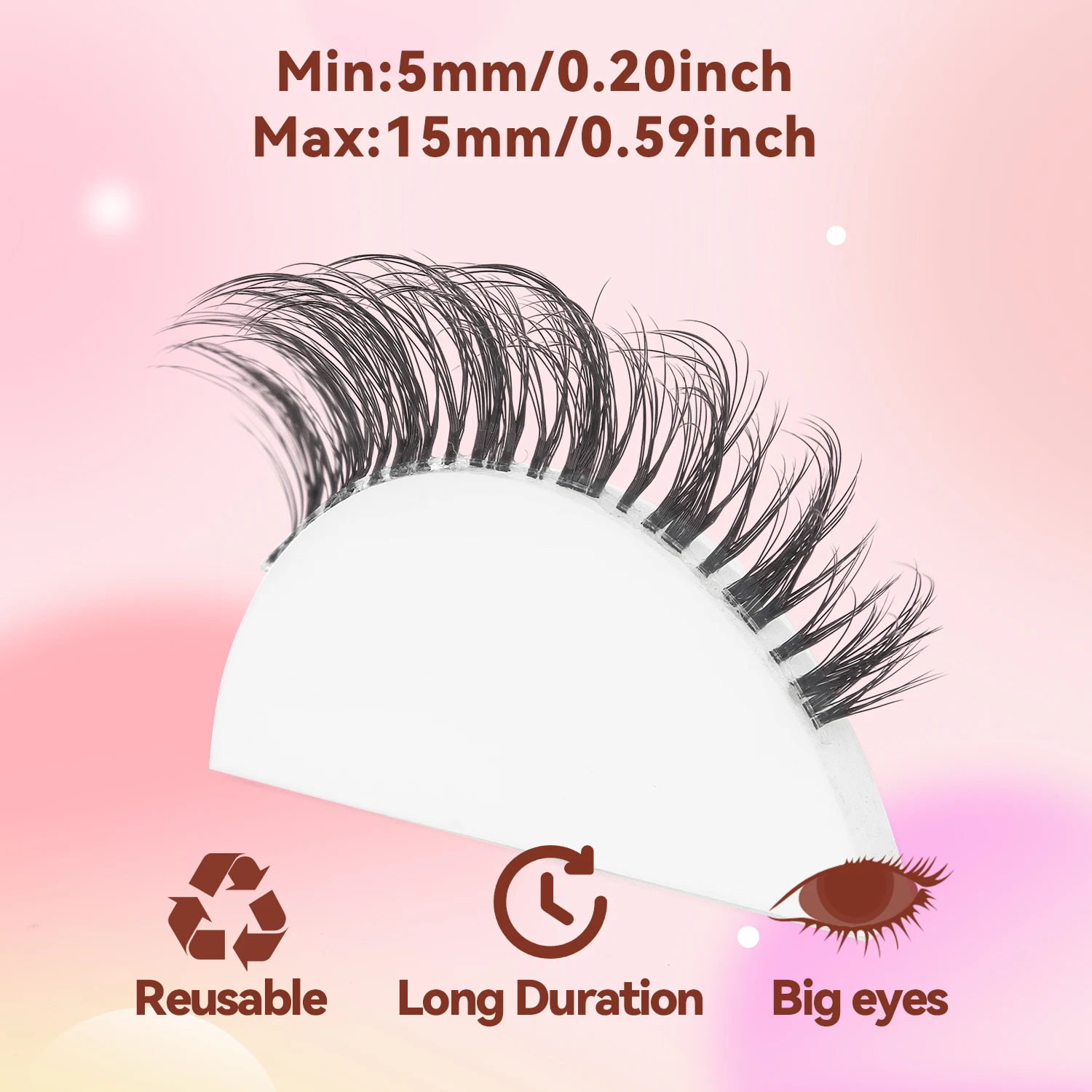 Pestañas postizas naturales, juego de 10 pares, cómodo, transparente, Terrier D, rizo hacia arriba, estilo cruzado, extensión de pestañas dobles agrandadas