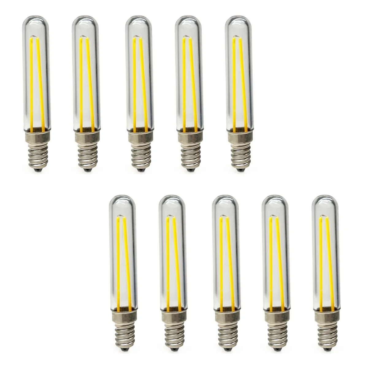 

10x Mini T18 2LED Super Bright Lilament Energy-saving 3W Lamp Classical E12 Gallery Lamps E14 Crystal Bulb Tubular 110V 220V