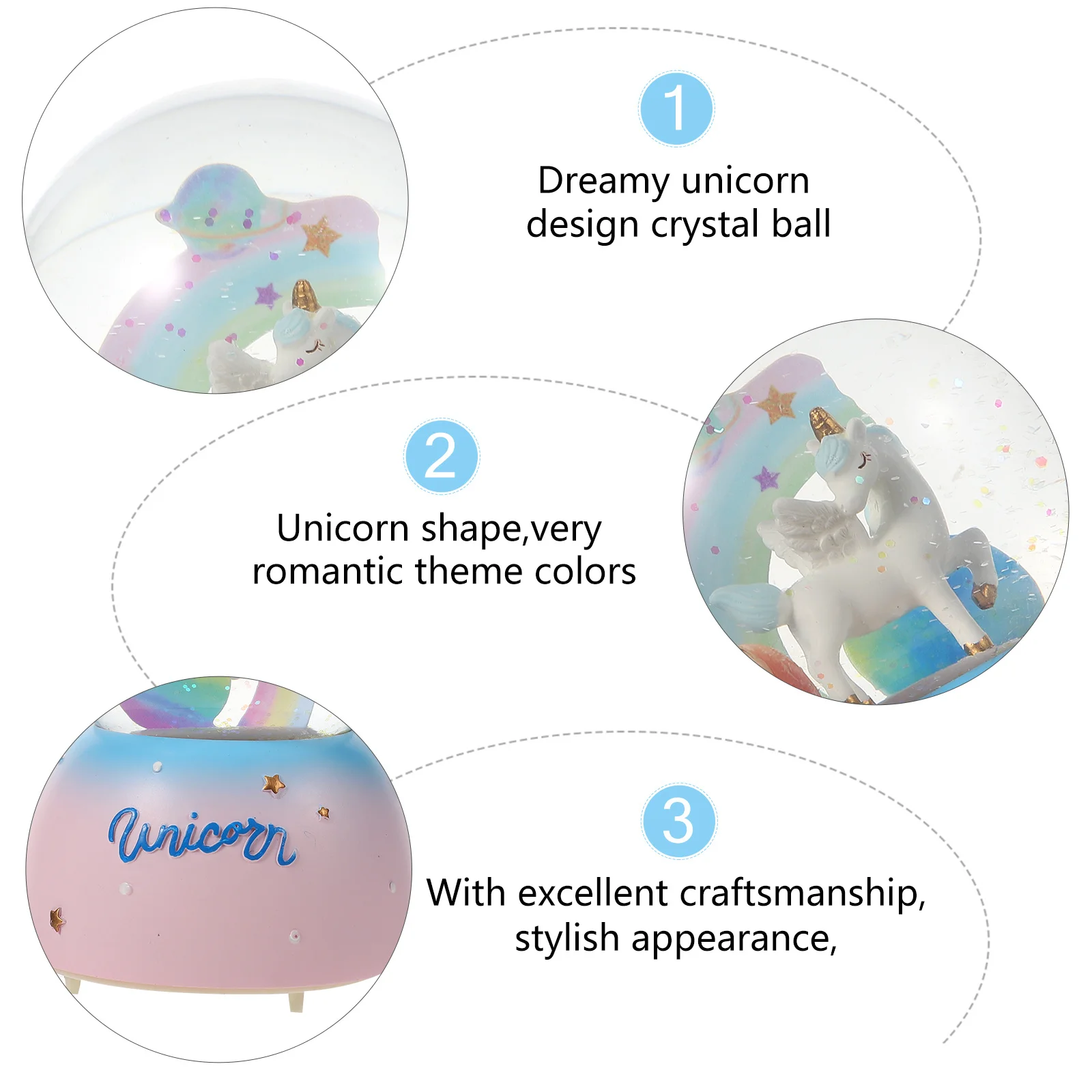 

Unicorn Crystal Ball Decor Dreamy Ornament Stylish Exquisite Gift for Friends Family Home Desk Bedroom Study Unicorn Ball