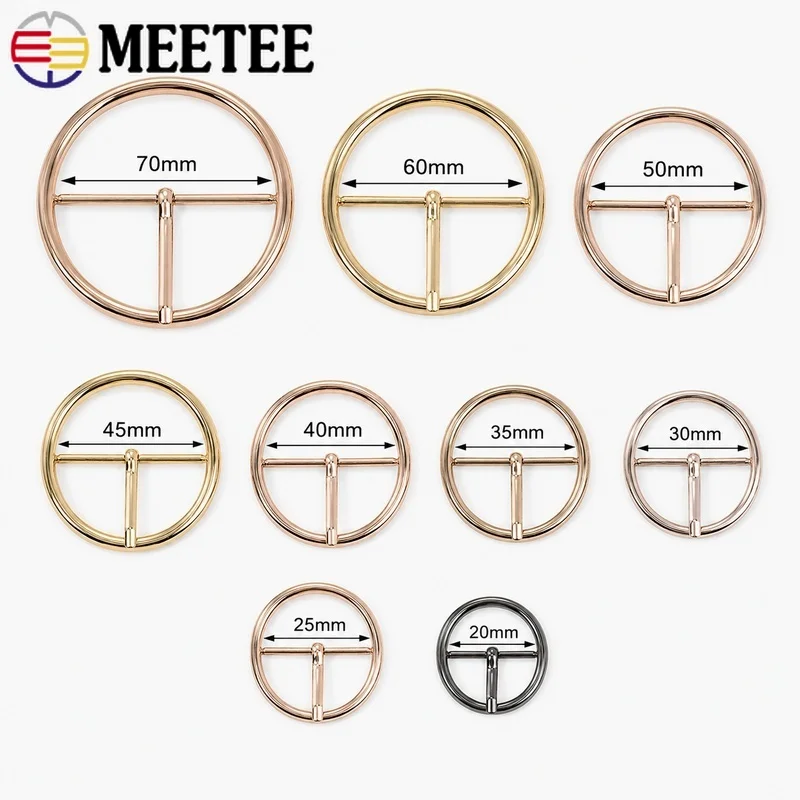 4Pcs 20-50mm Round Metal Pin Buckle Adjustable Belt Ring for Women Coat Bag Strap Clothing Sewing