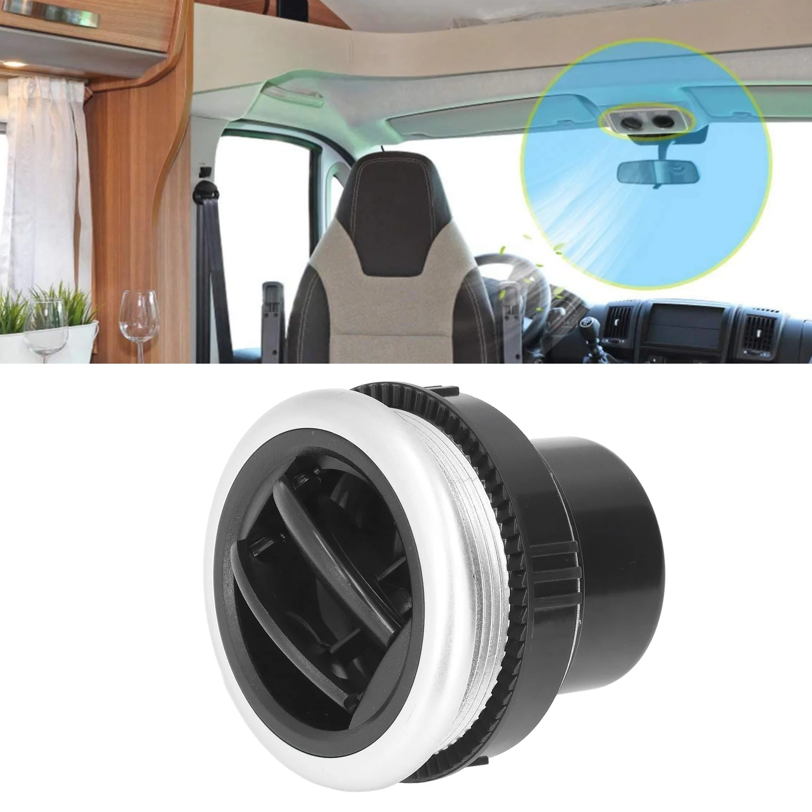

Dashboard Air Outlet Deflector Dashboard Air Conditioner Outlet Vent Deflector Trim Rotatable Round for Cars RVs Buses