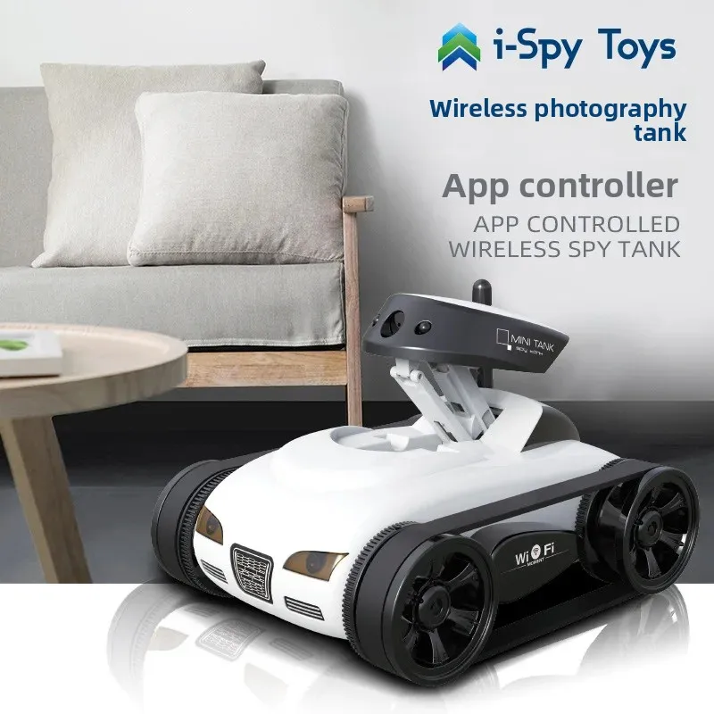 รถถังของเล่นบังคับวิทยุไร้สาย พร้อมกล้องถ่ายทอดสด ระบบเคลื่อนที่แบบตีนตะขาบ ควบคุมผ่านโทรศัพท์มือถือสี่ช่องสัญญาณ