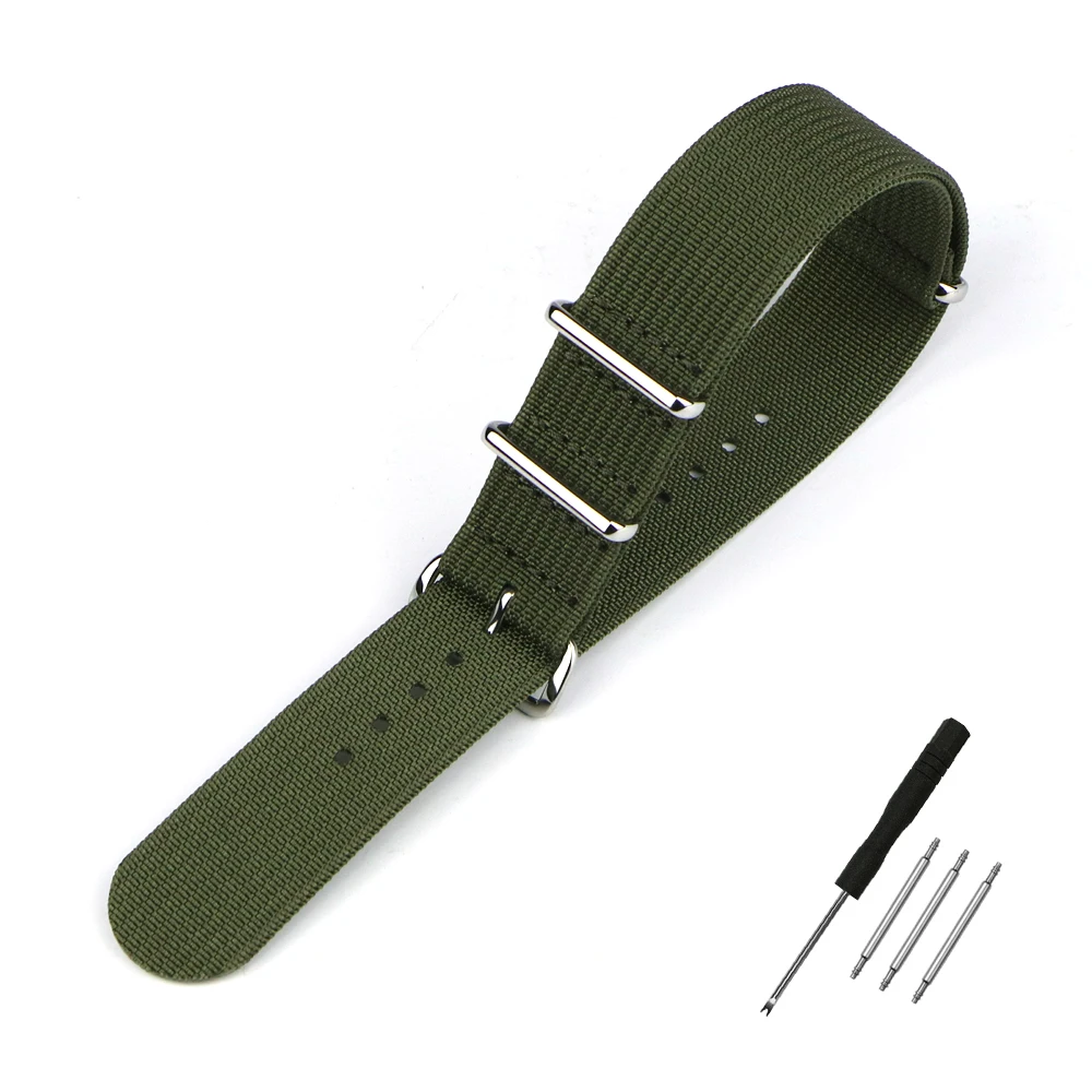 Nylon-Uhrenarmband, geripptes Armband, 16 mm, 18 mm, 19 mm, 20 mm, 22 mm, 24 mm, Ersatz für Militär-Ballistikgewebe, Premium-Uhrenarmband-Zubehör – Detail 8