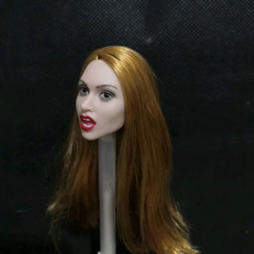 

1/6 expression Girl Female Head Sculpture Beauty Blonde hair For 12 inch figure TBleague Jiao Doll Doll Collection Toys