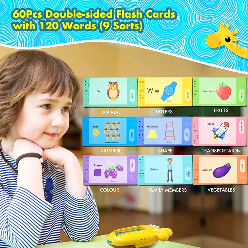 Kids Language Learning Toy Russian English Spell Electronic Book Talking Flash Cards Education Toddlers 2-6 Years Reaing Machine