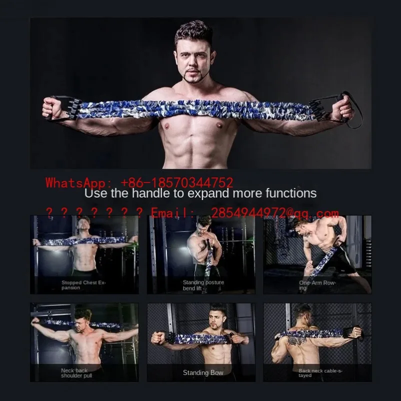 L    Chest Expander Puller Adjustable Chest Expander Pull Rope Pectoral Muscle Arm Strength Machine Training