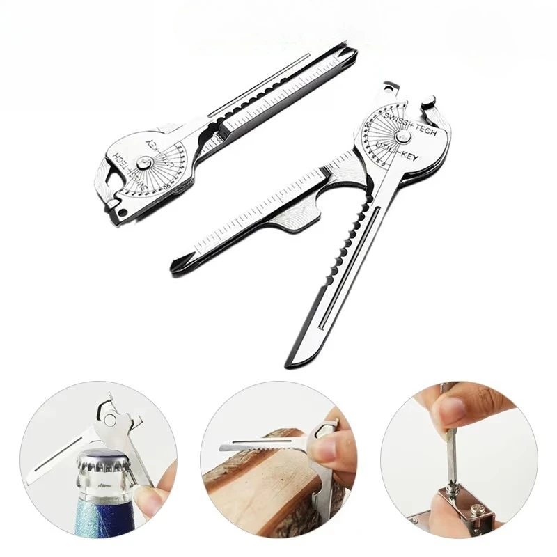 1PC Portable Pocket Keychain Multitool Keys Shape Ring Opener Escape Outdoor Multifunction Tool Accessories