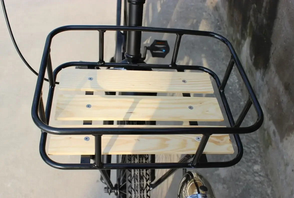 26 inch, 24 inch, 20 inch, 700c bicycle basket with wooden board, metal front basket, front shelf