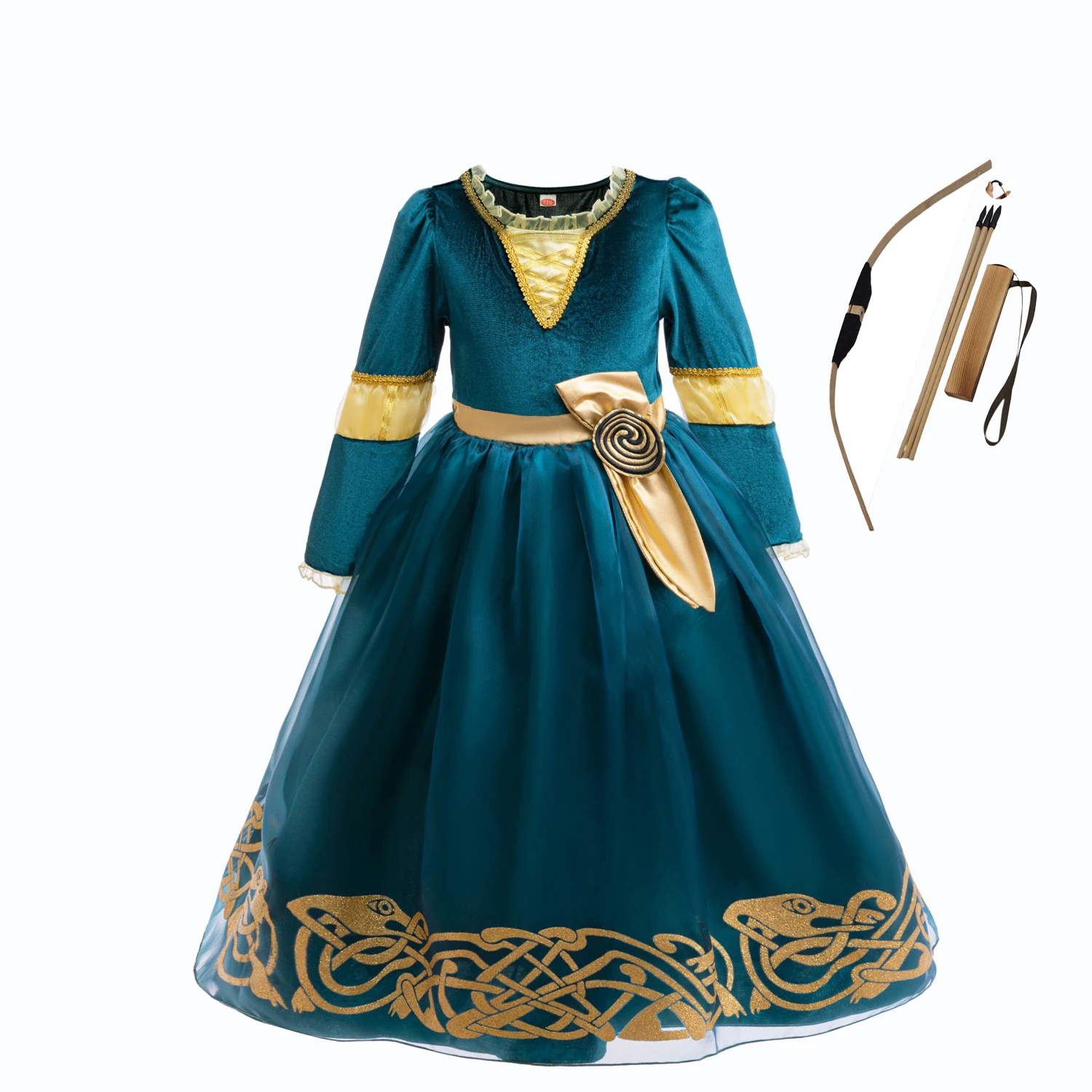 Girls Merida Cosplay Princess Dress Children Performance Clothes Kids Autumn Dress Halloween Carnival Party Long Sleeves Outfits image 3