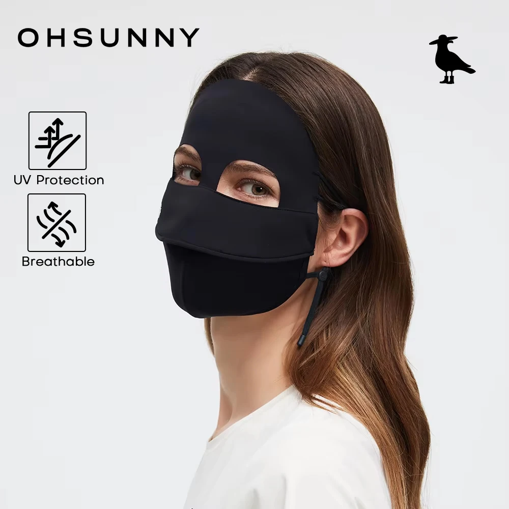 

OhSunny Summer UPF50+ Full Face Sun Mask,3D Breathable UV Protection with Upgraded Non-Slip Forehead for Women Men Outdoor Sport