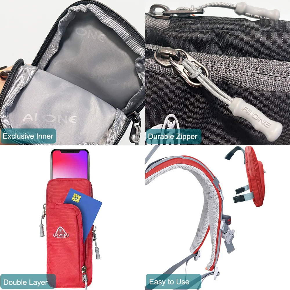 Ripstop montierbare Handytasche mit Riemen zum Aufhängen, für Wanderrucksäcke, Fahrräder und Ausrüstung, freihändiger Zugang – Detail 5