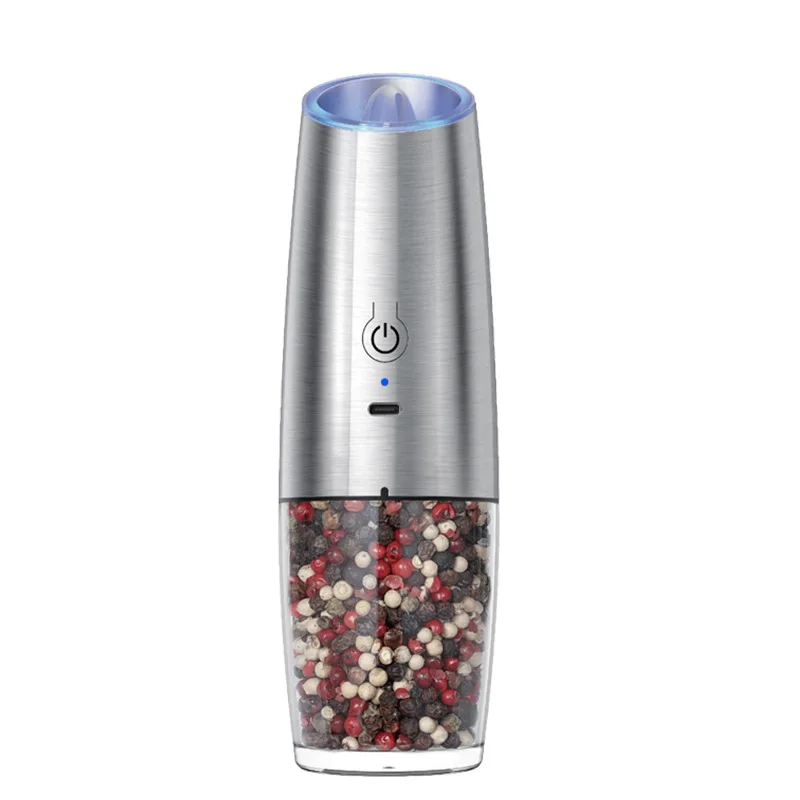 USB Charging Pepper Grinder, Electric Black Pepper Mill, Kitchen Gravity-Sensing Grinder