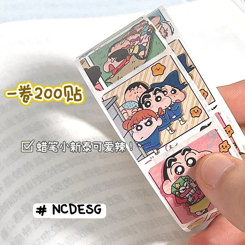 500 Sheets Crayon Shin-Chan Stickers Cute Kawaii Anime Cartoon Adhesive Stickers Girls Hand Account Book Toys Decorate Gifts