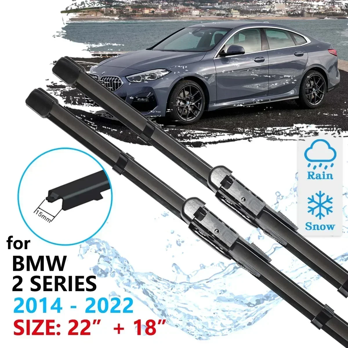 For BMW 2 Series M2 F87 F22 F23 2014~2021 Car Front Wiper Blade Windscreen Windshield Accessories Window 2021 2019 2018 2017