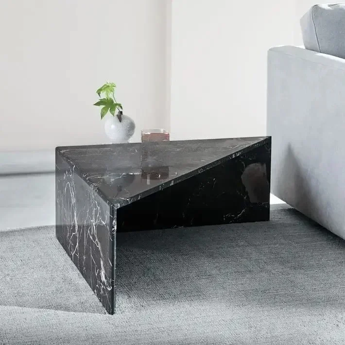 A Simple modern triangular creative special-shaped coffee table, Nordic model room living room sofa marble, coffee table