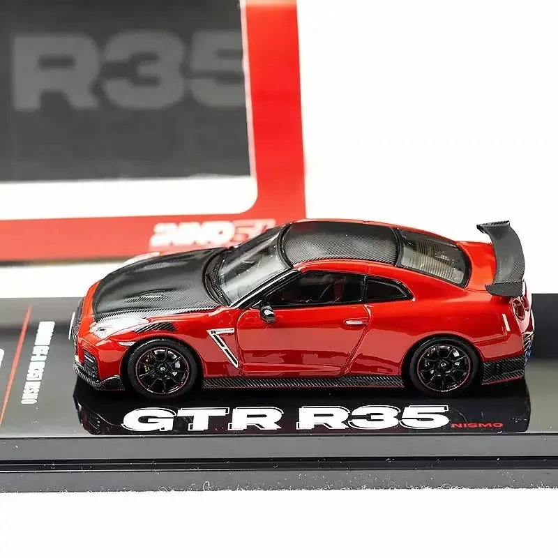INNO 1/64 GTR R35 Red Carbon Alloy Motor Vehicle Toy Die-casting Metal Model Collection Boy Christmas Gifts Boy Gift
