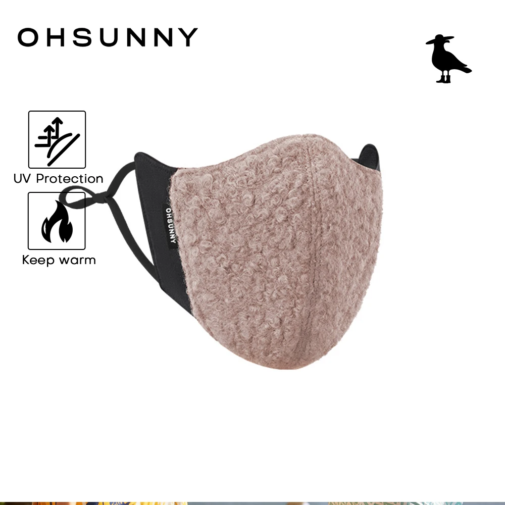 

Маска OHSUNNY из теплого флиса, зимняя утолщенная маска, дышащая маска для велоспорта, защита от ветра и холода на открытом воздухе, UPF50+
