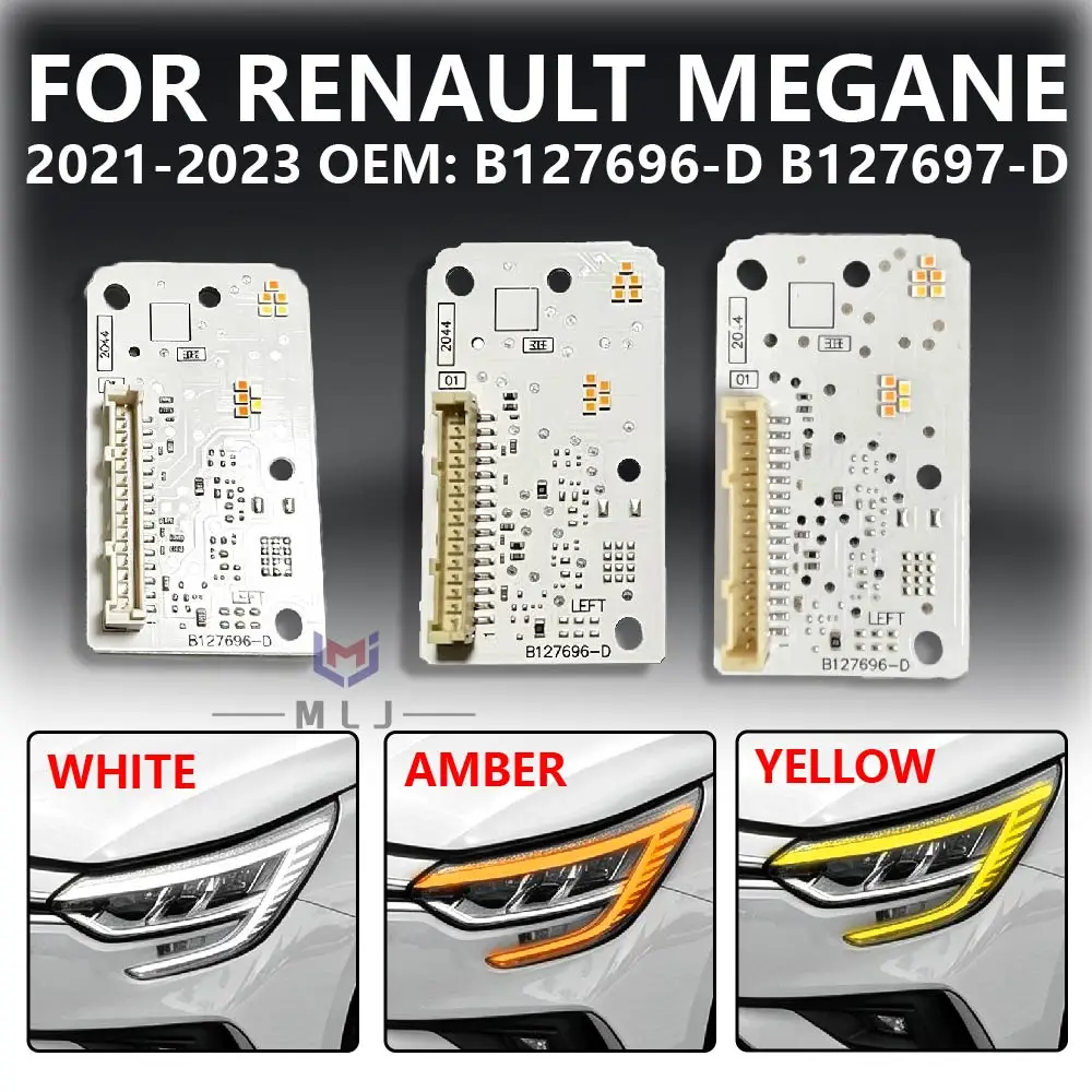 B127696-D B127697-D White Yellow Amber Light For Renault Megane 2021 2022 2023 Headlight Chip Angel Eye DRL Light Source Board