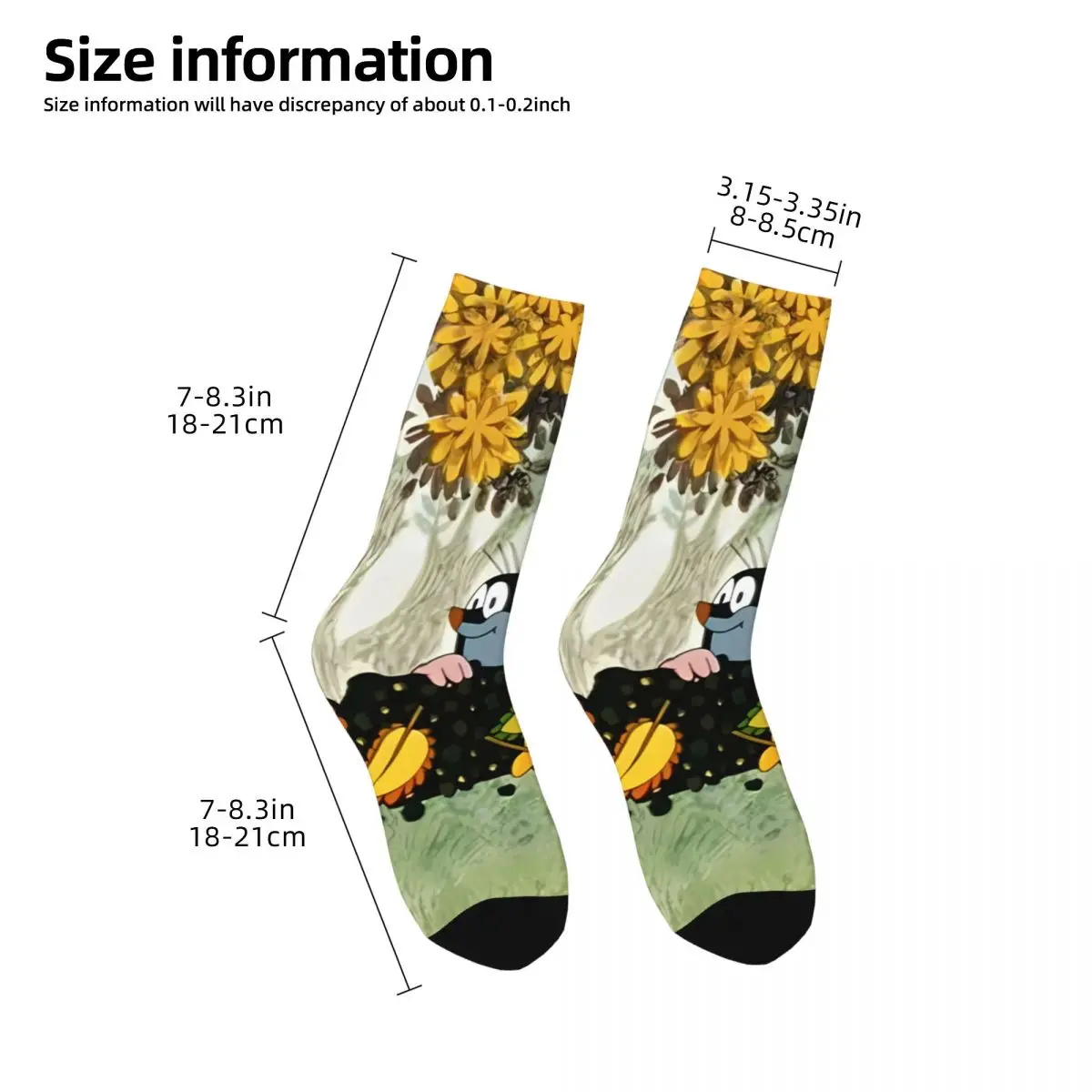 Happy Men's Socks Muldvarpen Retro The Little Mole Hip Hop Crazy Crew Sock Gift Pattern Printed