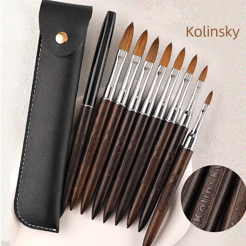 

1Pc Kolinsky Nail Art Brush Acrylic UV Gel Extension Pen Nail Polish Painting Drawing Brush Nail Art Brush for Manicure Tool