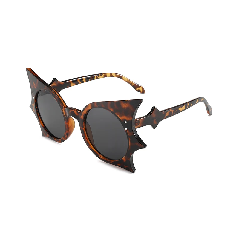 الخفافيش إطار نظارات شمسية مستديرة النساء الرجال موضة النظارات الشمسية الفاخرة ريفيلري حفلة الهالوين ظلال سيدة رجل نظارات واقية UV400 #2