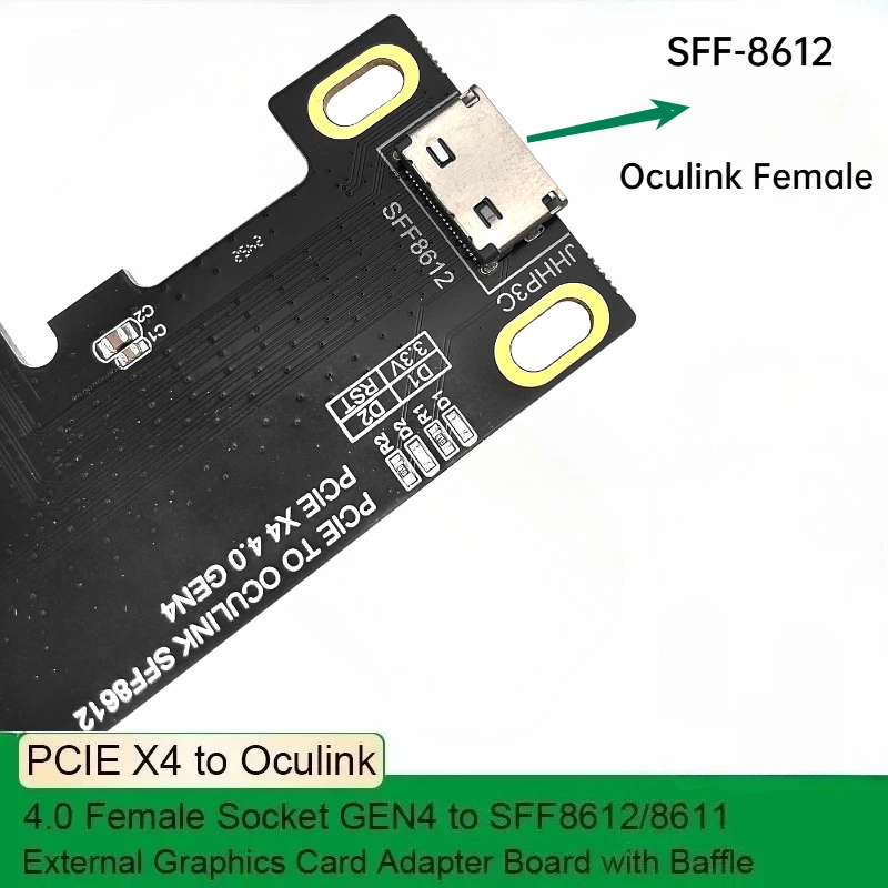 

Бренд PCIE X4 4,0 к гнездовому разъему Oculink GEN4 4x к SFF 8612/8611 Порт OCuLink Кабель для передачи данных Внешняя плата адаптера видеокарты