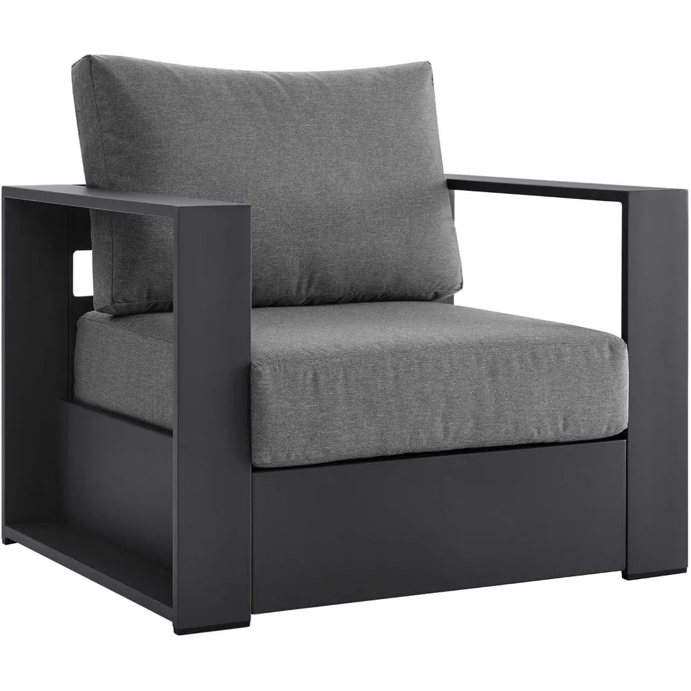Aluminum 2-Piece Patio Set in Gray Charcoal