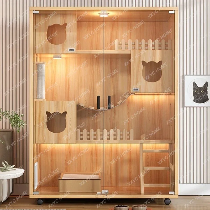 

TTLight Роскошный домик-вилла для кошек из массива дерева, очень большой, просторный, для дома, экономия пространства