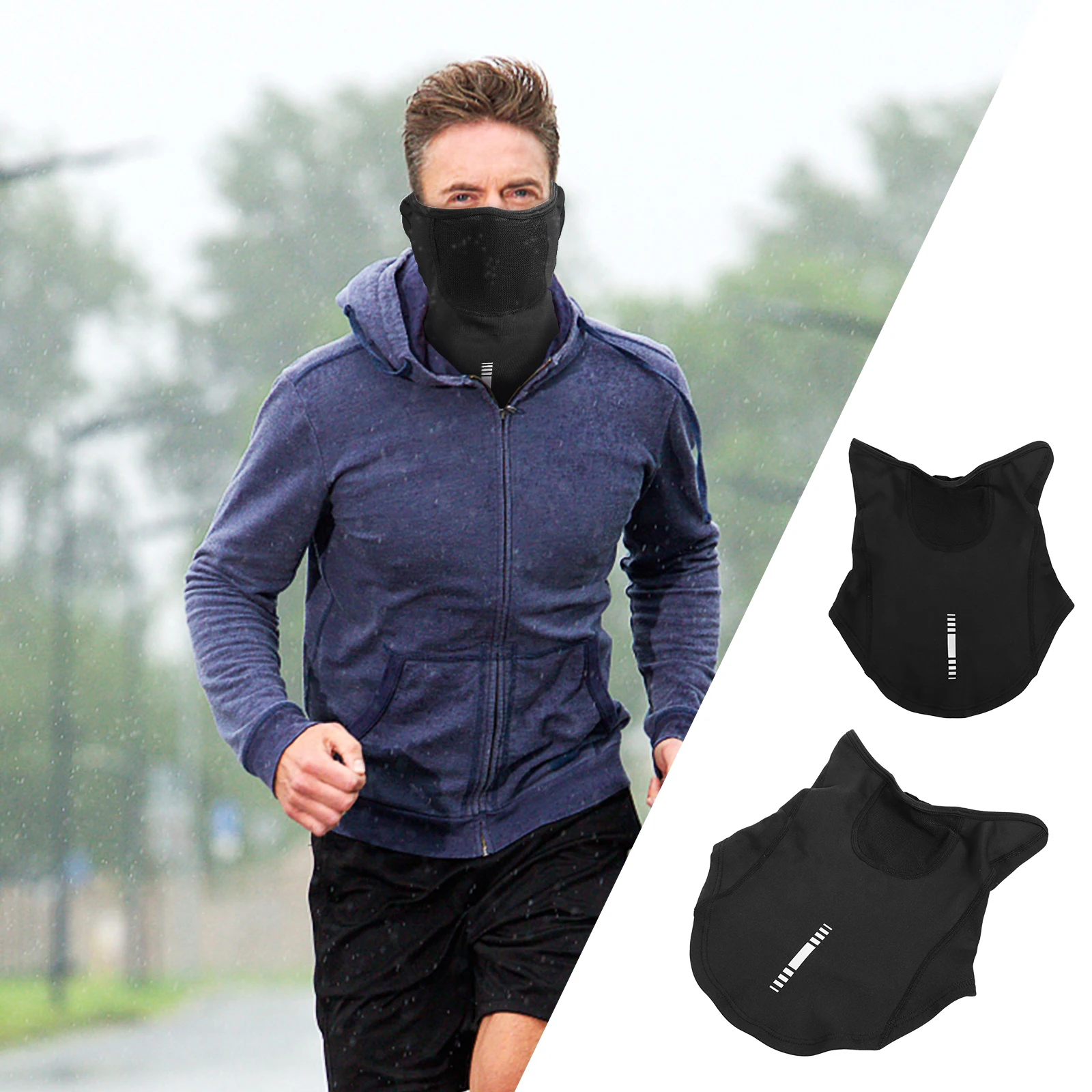 

Winter Black Ear Warmer Head Cover Outdoor Mask Cycling Protector Warm Face Mask Neck Scarf Windproof Riding Headwear