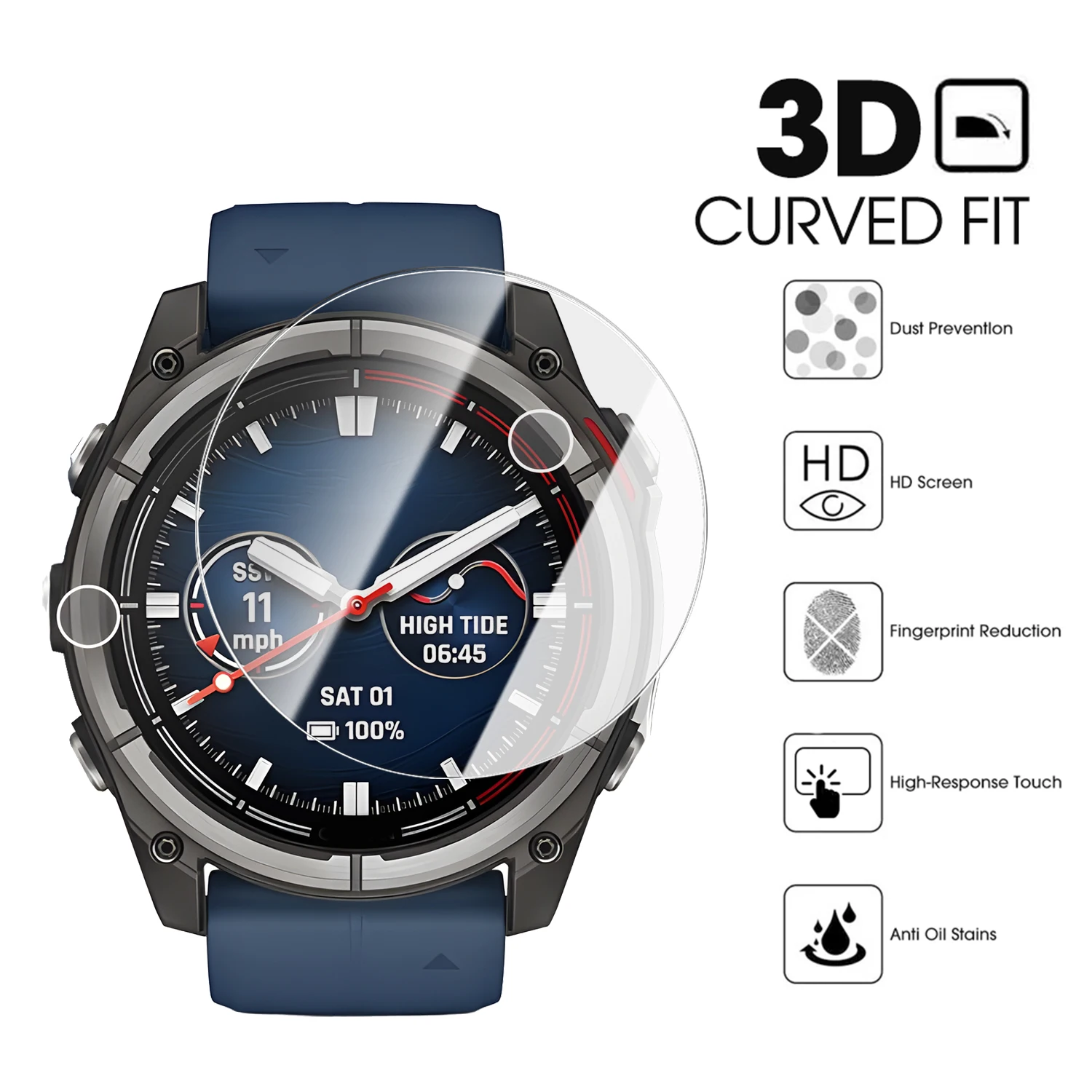 1-10 قطعة من الزجاج المقسى للغارمين Quatix 8 47 مللي متر 51 مللي متر Smartwatch 9H واقيات الشاشة لملحقات Garmin Quatix8