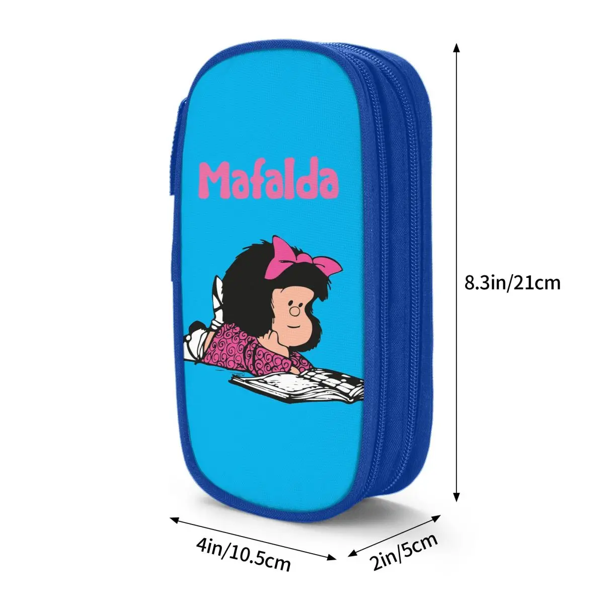 Imagem -06 - Cute Mafalda Amine Pencil Cases Cartoon Pen Holder para Estudante Bolsa de Grande Capacidade Material Escolar Papelaria Presentes