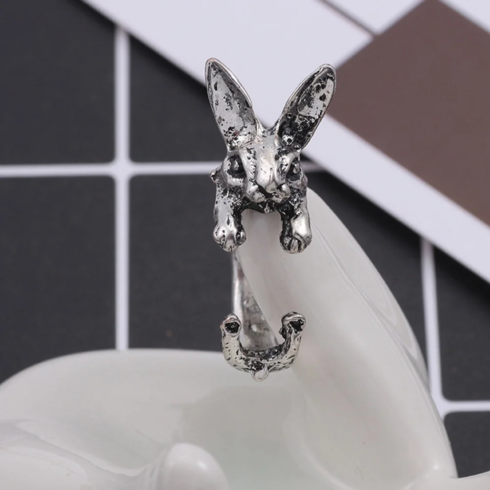 

1pc Vintage Rabbit Ring Alloy Finger Jewelry Festival Finger Jewelry Festival Gift Party Birthday Decoration For Women