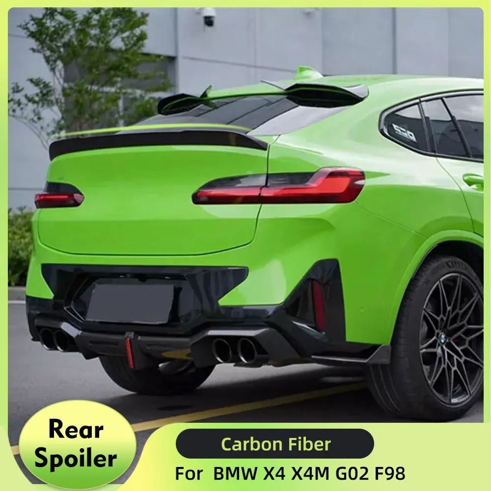 

Carbon Fiber Car Rear Trunk Spoiler Wings For BMW X4 X4M G02 F98 M40i 2023 2024 Racing Tail Boot Lid Wing Lip Spoiler