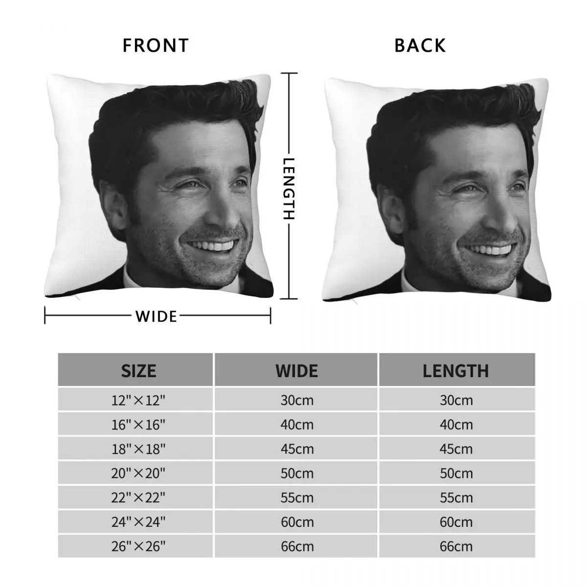 Patrick Dempsey Smiles McDreamy Pillowcase Polyester Linen Velvet Creative Decor Pillow Case Sofa Seater Cushion Cover Wholesale