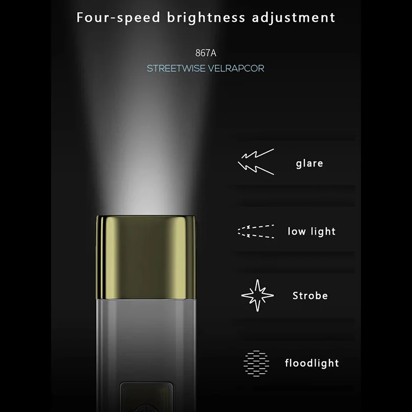 High Powe LED Flashlight With Side Strong Light USB Rechargeable Torch Ultra Bright Lamp Mini Portable Lantern Emergency Outdoor