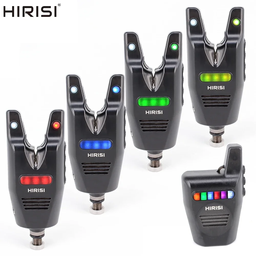 Hirisi متعدد الألوان الكارب الصيد إنذار مجموعة لاسلكية الصيد لدغة الإنذارات مؤشر S2 في الهواء الطلق دائم صيد السمك