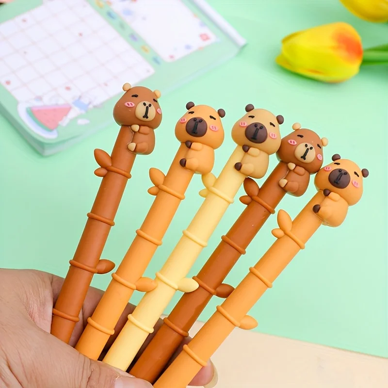 3 Capybara Ballpoint Pens - Smooth Signature Pen, Brown Capybara Design - Ideal Choice for Office Supplies and Stationery
