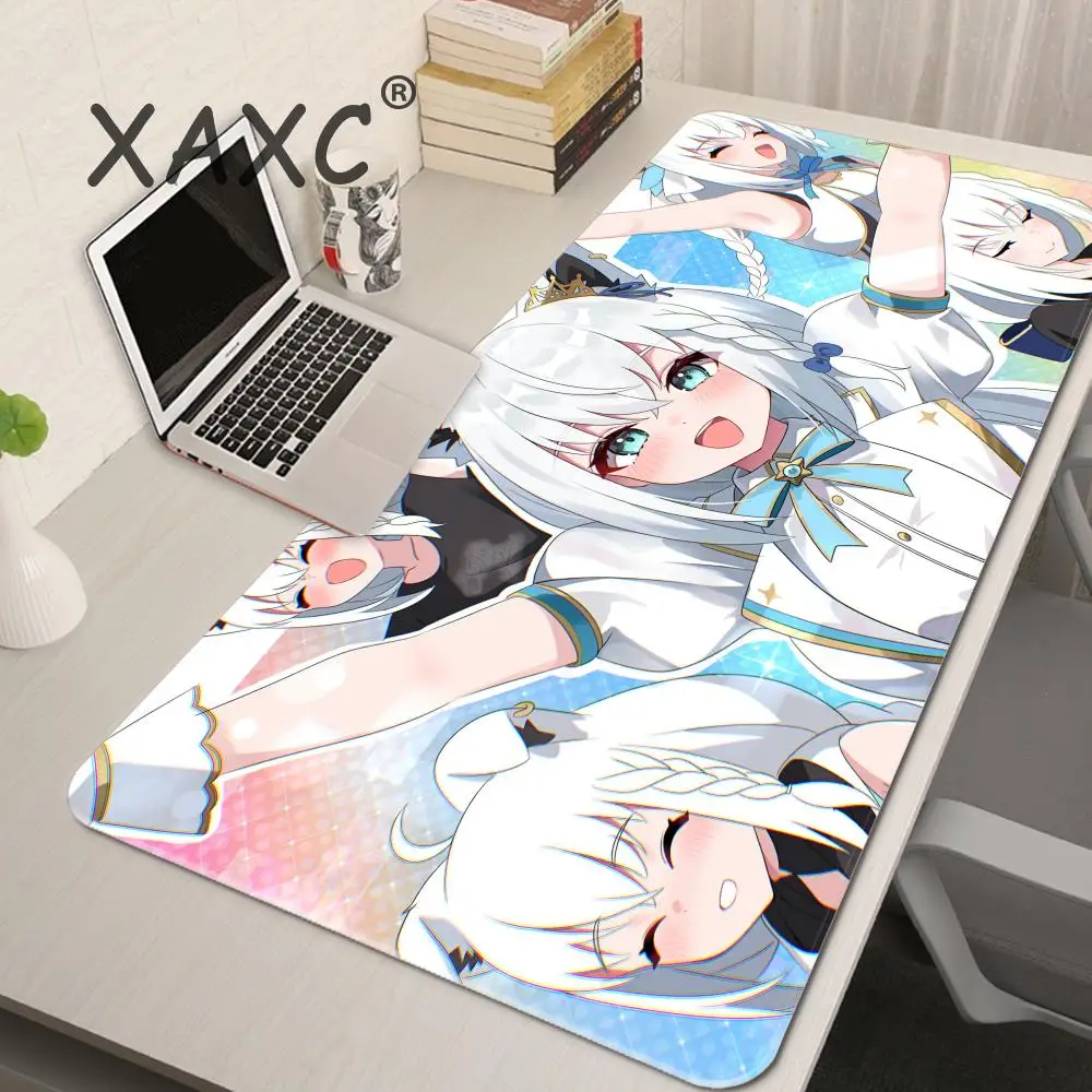 

Hololive Shirakami Fubuki Mouse Pad Laptop White Cat Ears Extended Desk Mat XL Anime Girl Mousepad PC Gamer Cabinet Keyboard Rug