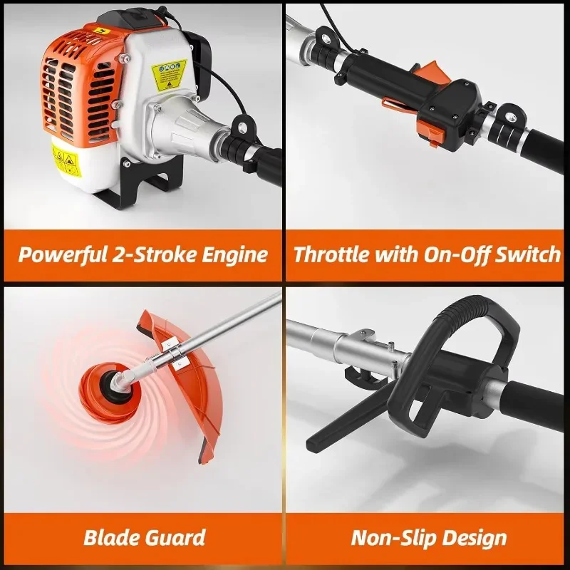 

35.8cc 2-Stroke Weed Eater Powered 3 in 1 Brush Cutter String Trimmer Weed Wacker