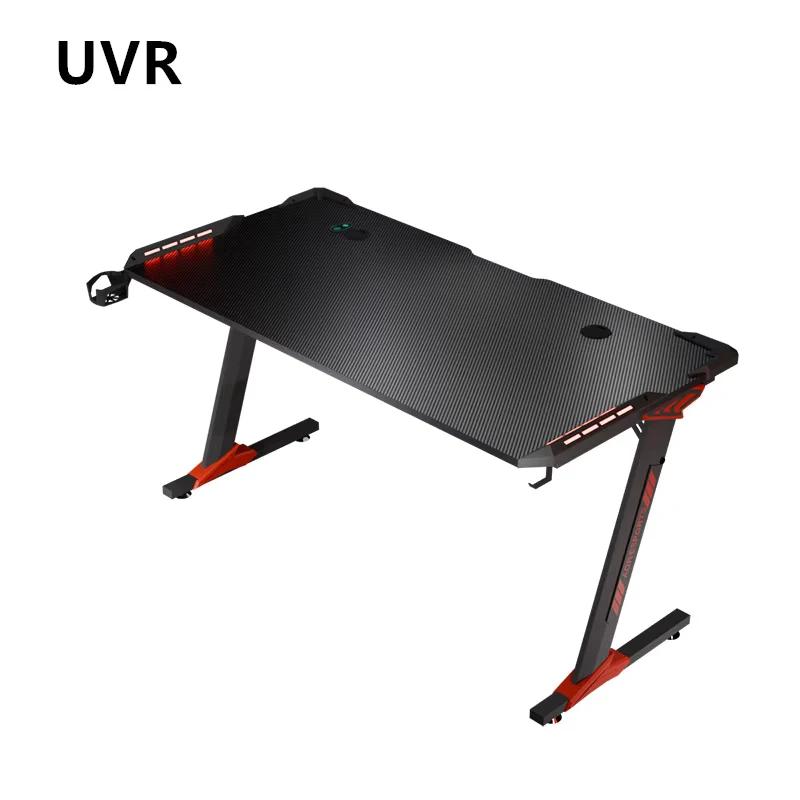 

UVR Desktop Computer Desk Home Office Desk Student Desk Game Esports Table with RGB Lights Computer Competitive Table Furniture
