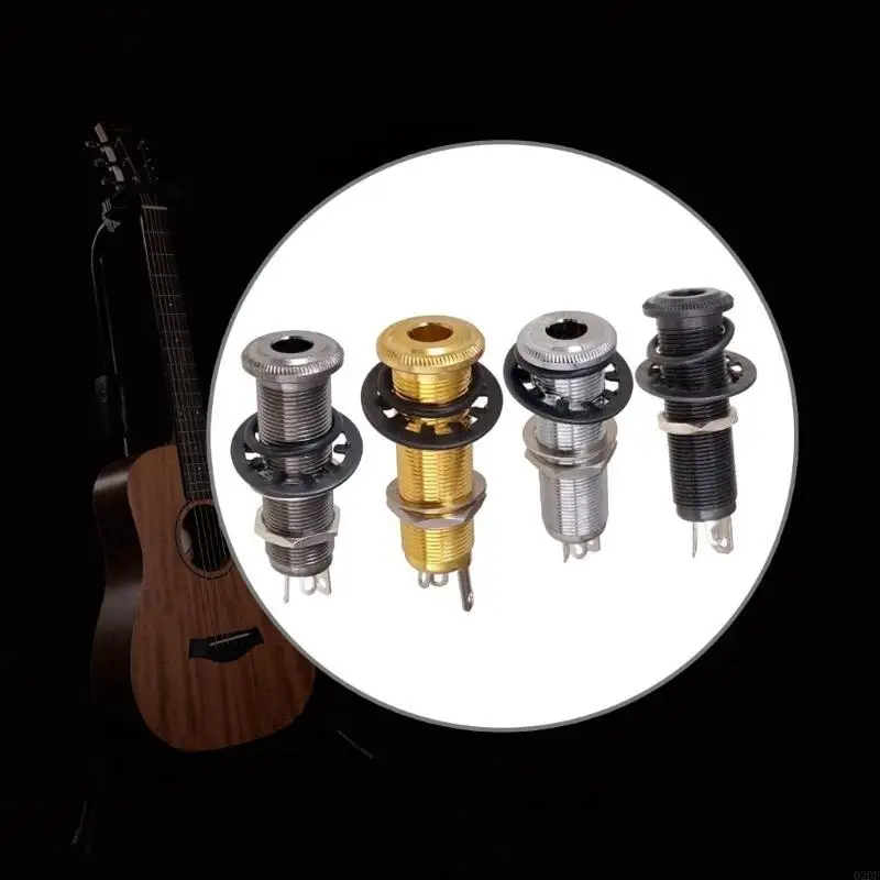  Electric Guitar Barrels Jacks Cylinder Input/Output Mono Active Long Threaded