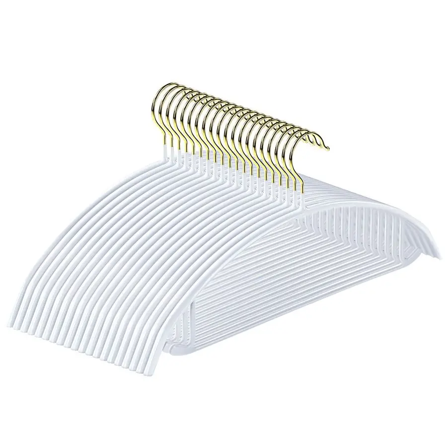 

Вешалки для одежды, 20 штук, нескользящие, без заломов на плечах, 16,5 дюймов шириной, прочные и долговечные, для рубашек, пальто, платьев