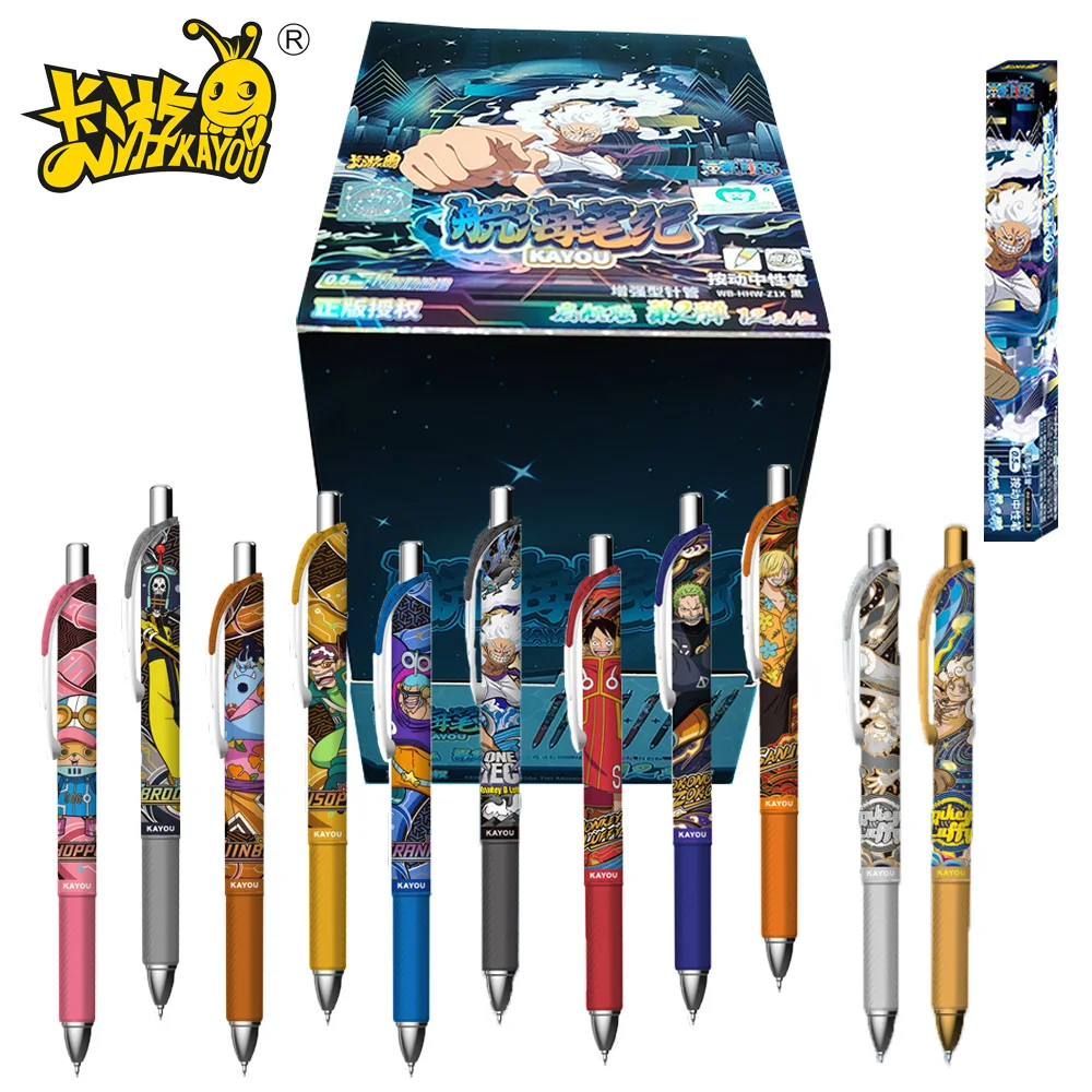 

New Original KAYOU One Piece Stationery Blind Box Quick-drying Black Ballpoint Pens Smooth Writing Office Desktop Decor Gifts