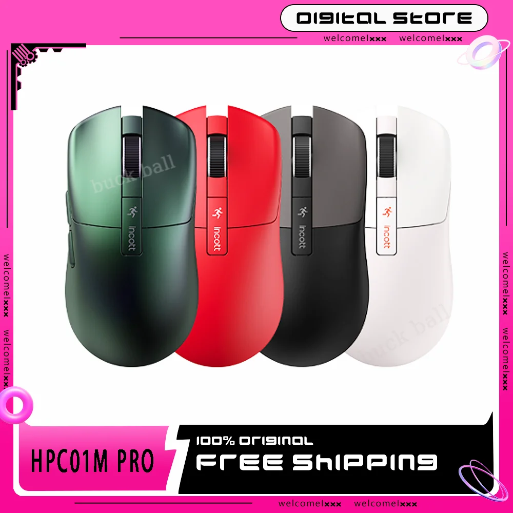 

Беспроводная игровая мышь Incott Hpc01m Pro, легкая, 2,4 г, беспроводная RGB-подсветка Paw3395, офисная игровая мышь с горячей заменой для портативных ПК