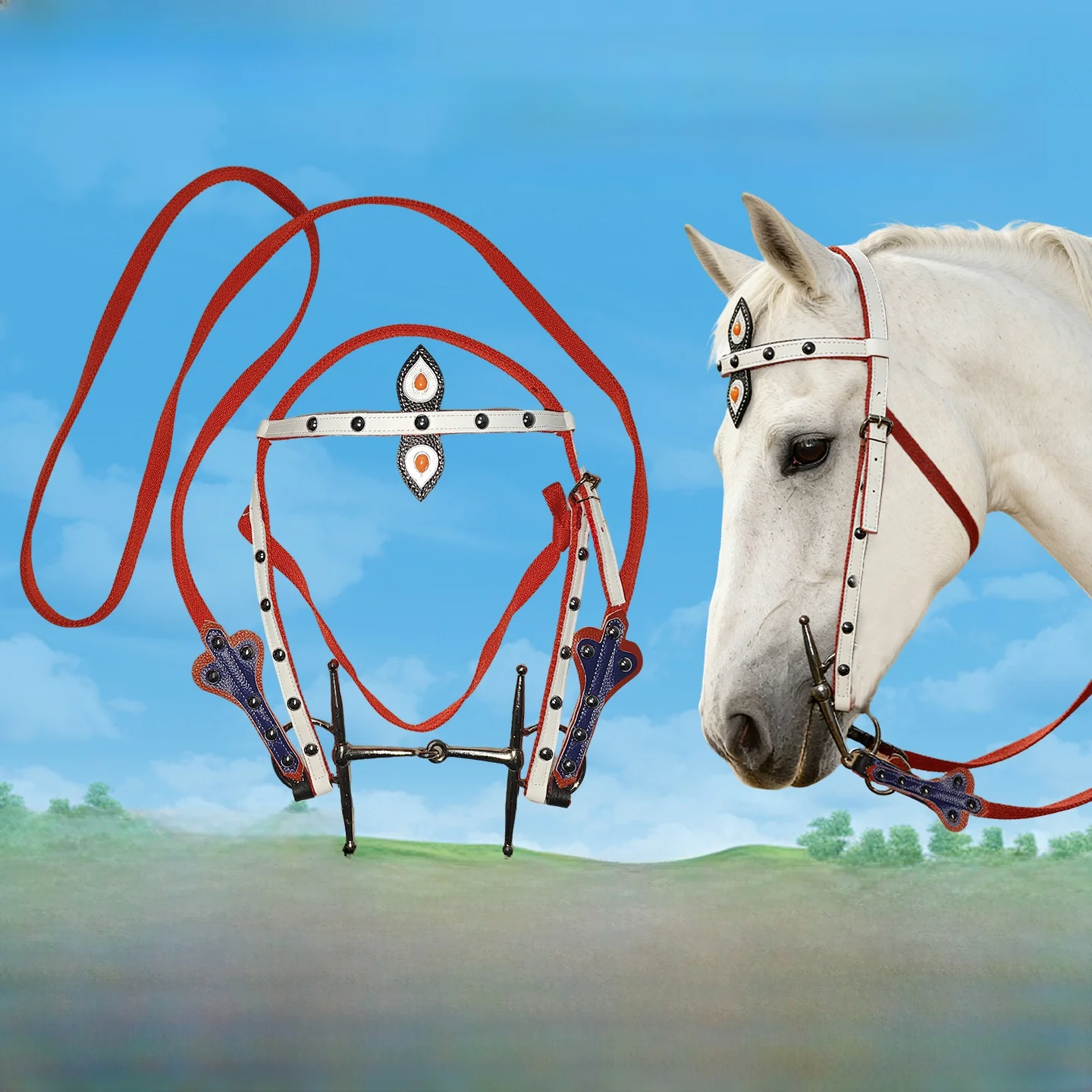 durable-tibetan-style-tack-equipment-riding-bridle-bit-set-wear-resistant-saddle-girth-supplies-fitness-equipment