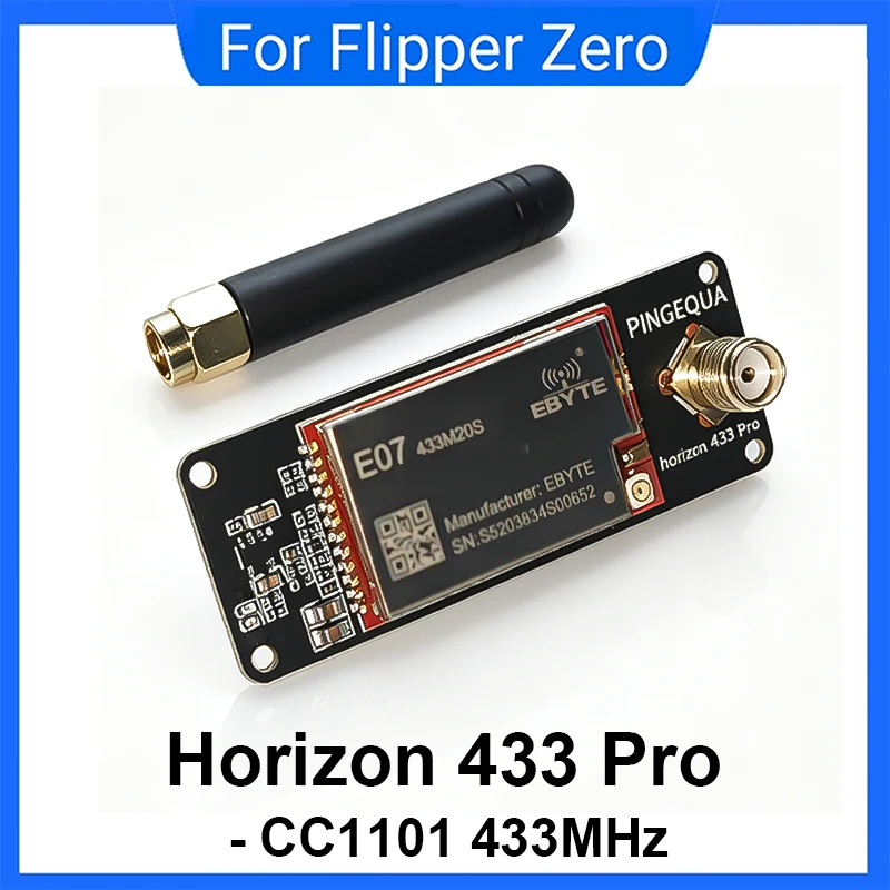 For Flipper Zero CC1101 Module 433MHz Sub-GHz 20dBm External RF Board GPIO SMA Antenna PA/LNA Control PINGEQUA Horizon 433 Pro