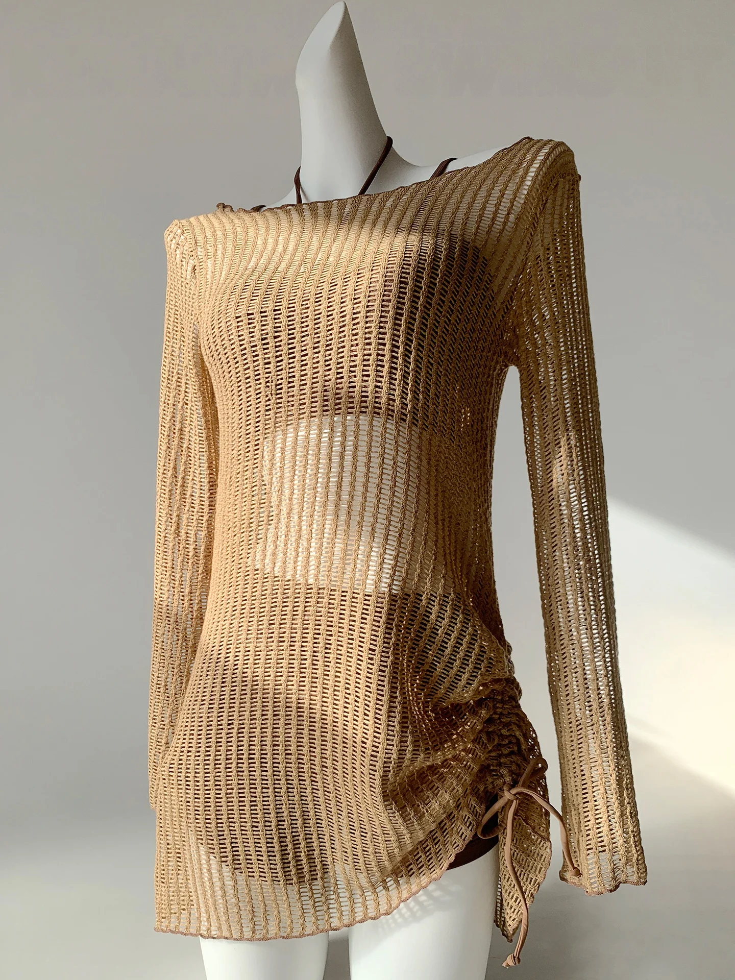 

Новый женский комплект бикини в стиле ретро: карамельный, сексуальный, с вырезами, свободный крой, стройнящий эффект, топ-футболка и плавки.