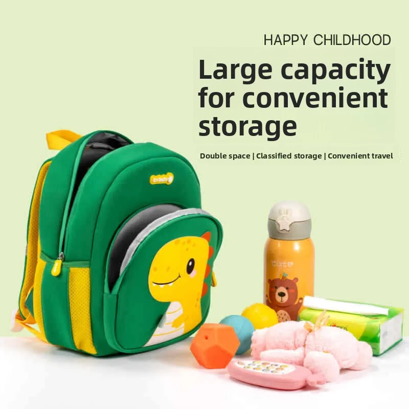 حقيبة ظهر جديدة على شكل ديناصور لأطفال رياض الأطفال - حقيبة كتب صغيرة كرتونية لطيفة مع أشرطة كتف بمقبض علوي خفيفة الوزن ومقاومة للماء #4