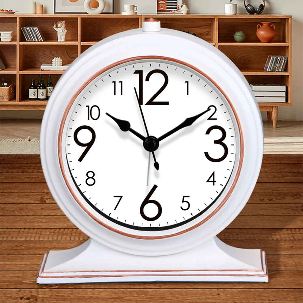 

Vintage Large Digital Alarm Clock Luxury Desktop Desk Clock with Loudspeaker Mute Feature for Bedroom Living Room Office