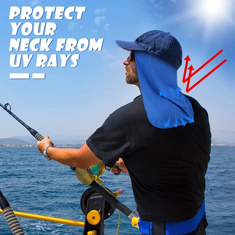 Sombrilla elástica para el cuello, protección UV para el sol, Protector para el cuello para la pesca, 4 piezas
